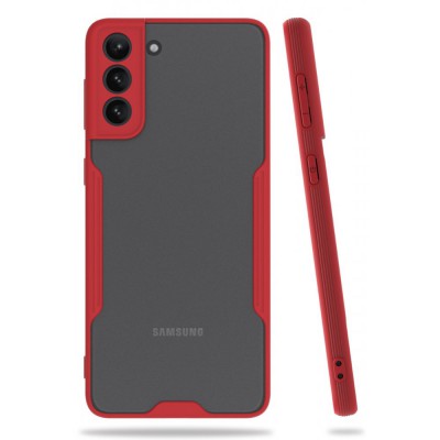 Samsung Galaxy S21 Plus Kılıf Platin Silikon - Kırmızı