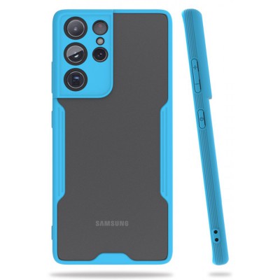 Samsung Galaxy S21 Ultra Kılıf Platin Silikon - Mavi