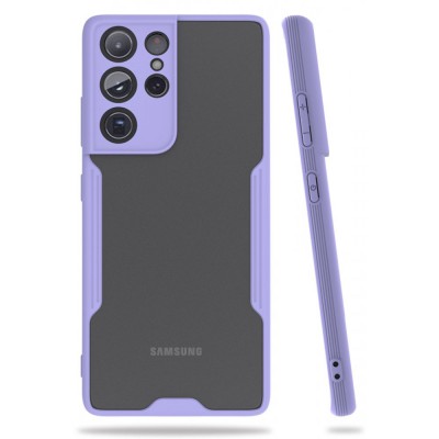 Samsung Galaxy S21 Ultra Kılıf Platin Silikon - Lila