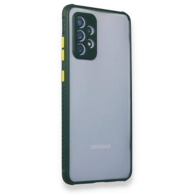 Samsung Galaxy A52 Kılıf Miami Şeffaf Silikon  - Koyu Yeşil