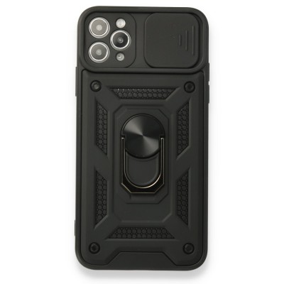 iphone 11 Pro Max Kılıf Pars Lens Yüzüklü Silikon - Siyah