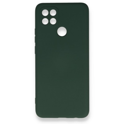 Oppo A15 Kılıf Nano içi Kadife  Silikon - Koyu Yeşil
