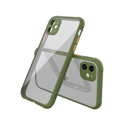 iphone 12 Mini Kılıf Miami Şeffaf Silikon  - Koyu Yeşil