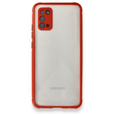Samsung Galaxy A02s Kılıf Miami Şeffaf Silikon  - Kırmızı