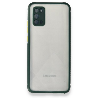 Samsung Galaxy A02s Kılıf Miami Şeffaf Silikon  - Koyu Yeşil