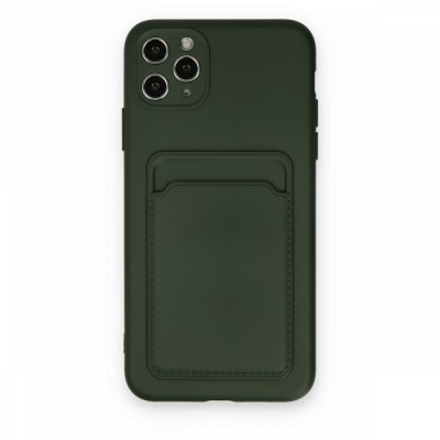 iphone 11 Pro Max Kılıf Kelvin Kartvizitli Silikon - Koyu Yeşil