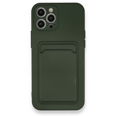 iphone 12 Pro Max Kılıf Kelvin Kartvizitli Silikon - Koyu Yeşil
