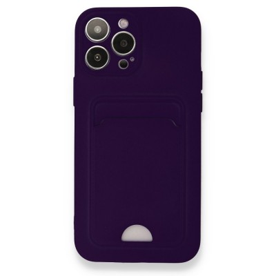 iphone 12 Pro Max Kılıf Kelvin Kartvizitli Silikon - Derin Mor