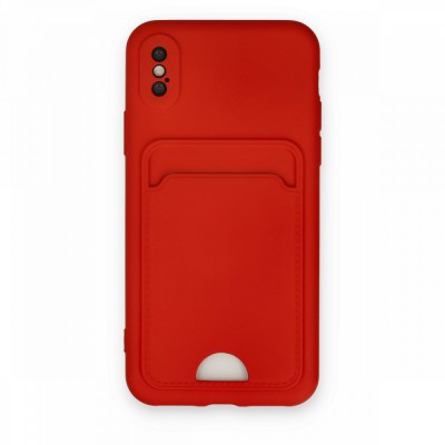 iphone X Kılıf Kelvin Kartvizitli Silikon - Kırmızı
