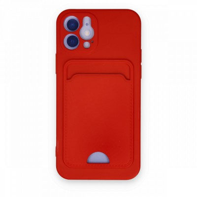 iphone 12 Kılıf Kelvin Kartvizitli Silikon - Kırmızı
