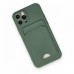 iphone 12 Pro Kılıf Kelvin Kartvizitli Silikon - Koyu Yeşil