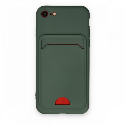 iphone 7 Kılıf Kelvin Kartvizitli Silikon - Koyu Yeşil
