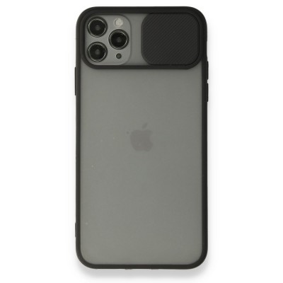iphone 11 Pro Max Kılıf Palm Buzlu Kamera Sürgülü Silikon - Siyah