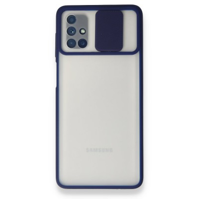 Samsung Galaxy M51 Kılıf Palm Buzlu Kamera Sürgülü Silikon - Lacivert