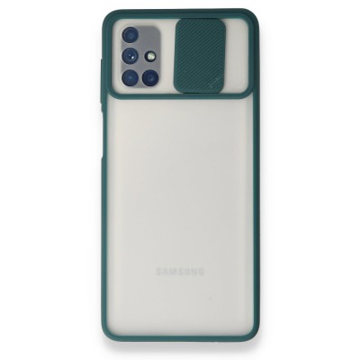 Samsung Galaxy M51 Kılıf Palm Buzlu Kamera Sürgülü Silikon - Yeşil