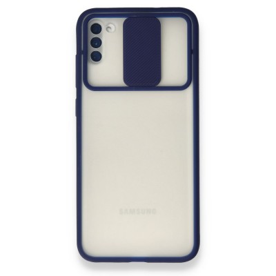 Samsung Galaxy M11 Kılıf Palm Buzlu Kamera Sürgülü Silikon - Lacivert