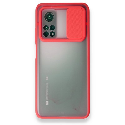 Xiaomi Mi 10t Kılıf Palm Buzlu Kamera Sürgülü Silikon - Kırmızı
