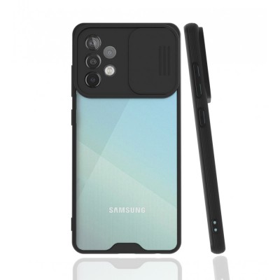 Samsung Galaxy A52 Kılıf Platin Kamera Koruma Silikon - Siyah