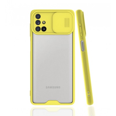 Samsung Galaxy M31s Kılıf Platin Kamera Koruma Silikon - Sarı