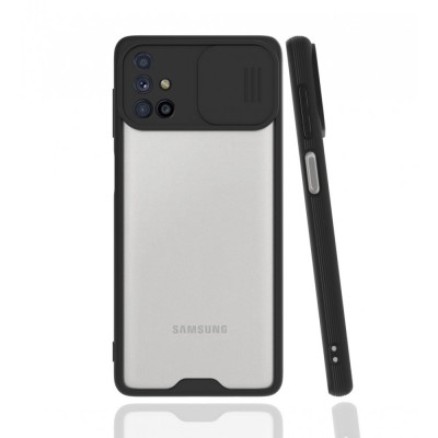 Samsung Galaxy M31s Kılıf Platin Kamera Koruma Silikon - Siyah