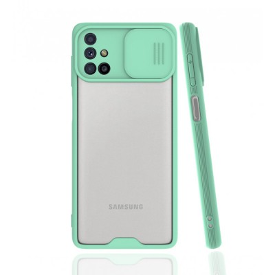 Samsung Galaxy M31s Kılıf Platin Kamera Koruma Silikon - Açık Yeşil
