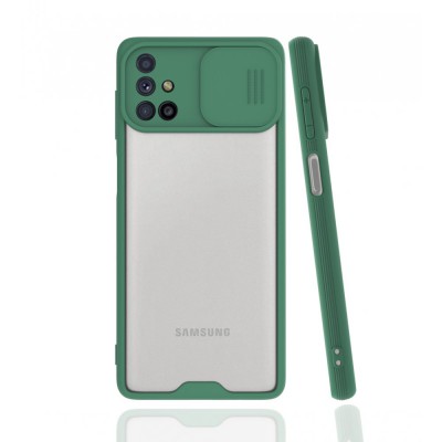 Samsung Galaxy M51 Kılıf Platin Kamera Koruma Silikon - Yeşil