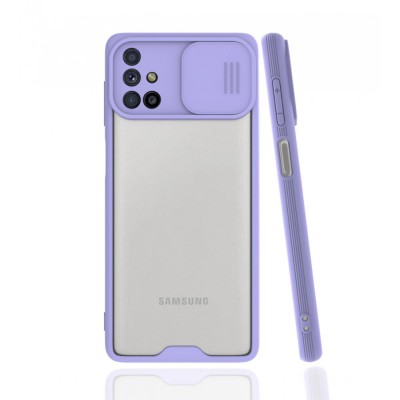 Samsung Galaxy M51 Kılıf Platin Kamera Koruma Silikon - Lila