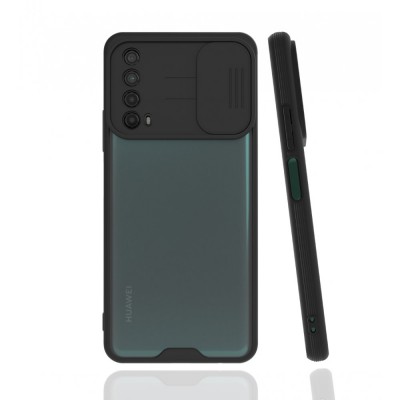 Huawei P Smart 2021 Kılıf Platin Kamera Koruma Silikon - Siyah
