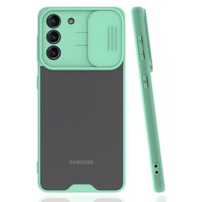 Samsung Galaxy S21 Kılıf Platin Kamera Koruma Silikon - Açık Yeşil