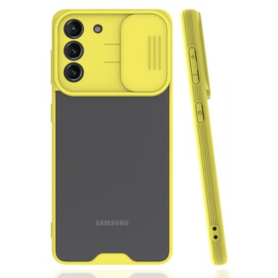 Samsung Galaxy S21 Plus Kılıf Platin Kamera Koruma Silikon - Sarı