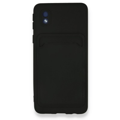 Samsung Galaxy A01 Core Kılıf Kelvin Kartvizitli Silikon - Siyah