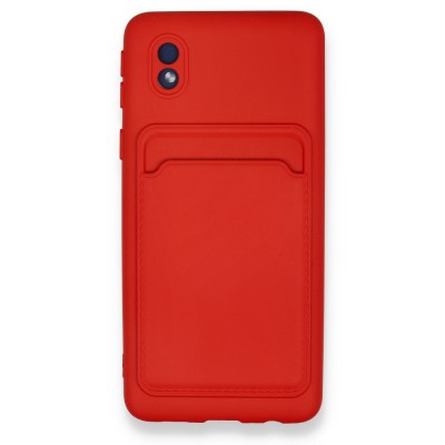 Samsung Galaxy A01 Core Kılıf Kelvin Kartvizitli Silikon - Kırmızı