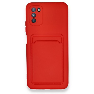 Xiaomi Pocophone M3 Kılıf Kelvin Kartvizitli Silikon - Kırmızı