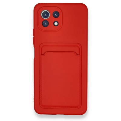 Xiaomi Mi 11 Kılıf Kelvin Kartvizitli Silikon - Kırmızı
