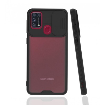 Samsung Galaxy M31 Kılıf Platin Kamera Koruma Silikon - Siyah