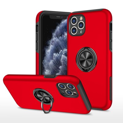 iphone 11 Pro Max Kılıf Elit Yüzüklü Kapak - Kırmızı