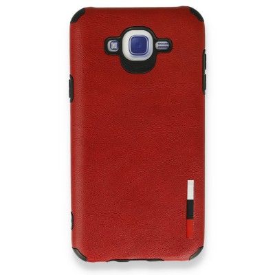 Samsung Galaxy J7 Kılıf Loop Deri Silikon - Kırmızı