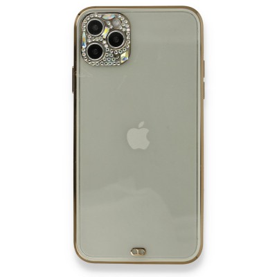 iphone 11 Pro Kılıf Liva Taşlı Silikon - Beyaz