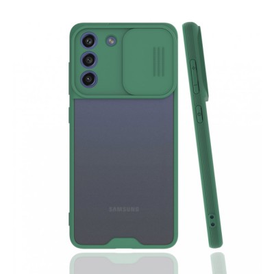 Samsung Galaxy S21 Fe Kılıf Platin Kamera Koruma Silikon - Yeşil