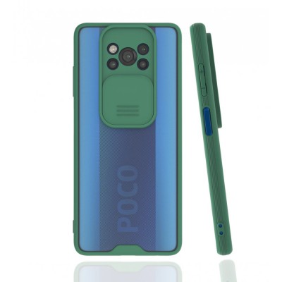 Xiaomi Pocophone X3 Kılıf Platin Kamera Koruma Silikon - Yeşil