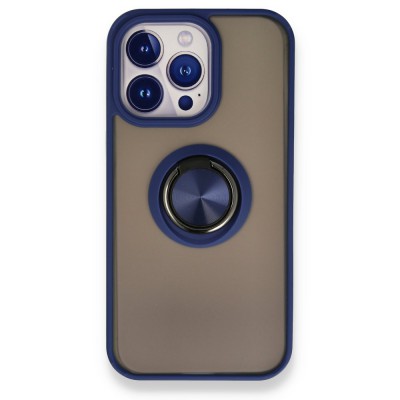 iphone 13 Pro Kılıf Montreal Yüzüklü Silikon Kapak - Lacivert