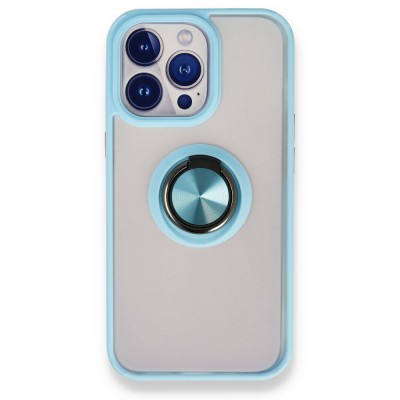 iphone 13 Pro Kılıf Montreal Yüzüklü Silikon Kapak - Buz Mavi