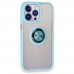 iphone 13 Pro Max Kılıf Montreal Yüzüklü Silikon Kapak - Buz Mavi