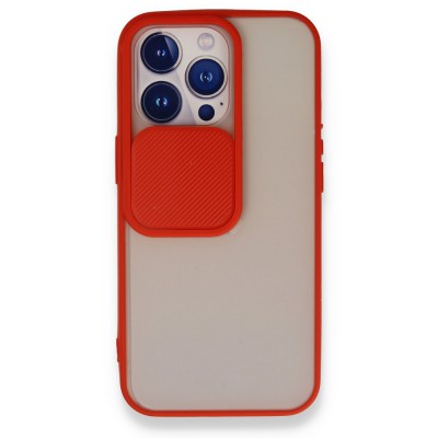 iphone 13 Pro Kılıf Palm Buzlu Kamera Sürgülü Silikon - Kırmızı