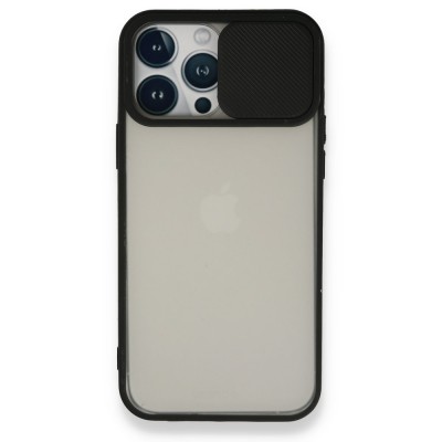 iphone 13 Pro Max Kılıf Palm Buzlu Kamera Sürgülü Silikon - Siyah