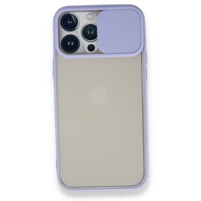 iphone 13 Pro Max Kılıf Palm Buzlu Kamera Sürgülü Silikon - Lila