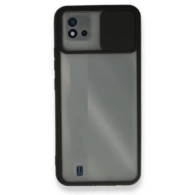 Realme C11 2021 Kılıf Palm Buzlu Kamera Sürgülü Silikon - Siyah