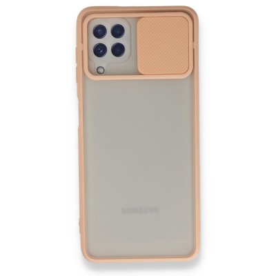 Samsung Galaxy A22 Kılıf Palm Buzlu Kamera Sürgülü Silikon - Pembe