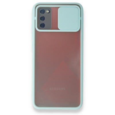 Samsung Galaxy A03s Kılıf Palm Buzlu Kamera Sürgülü Silikon - Turkuaz