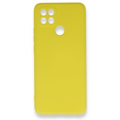 Oppo A15s Kılıf Nano içi Kadife  Silikon - Sarı